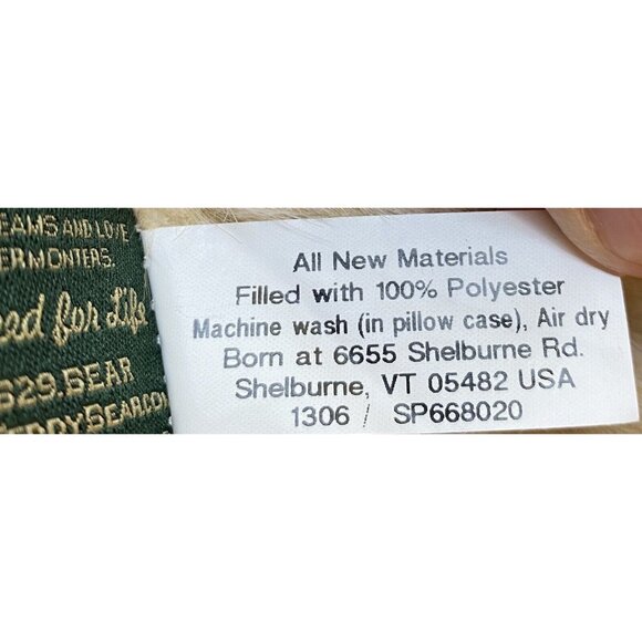 Vermont Teddy Bear Co. Blonde Jointed Teddy Bear Stuffed Animal Plush 15" USA - Picture 5 of 5